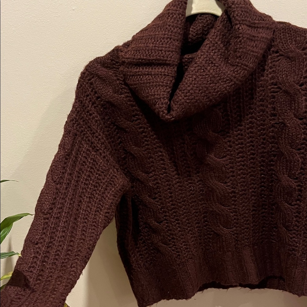 Charlotte Russe Maroon Cowl Neck Sweater, Women’s Size XS - Picture 4 of 4